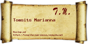 Tomsits Marianna névjegykártya